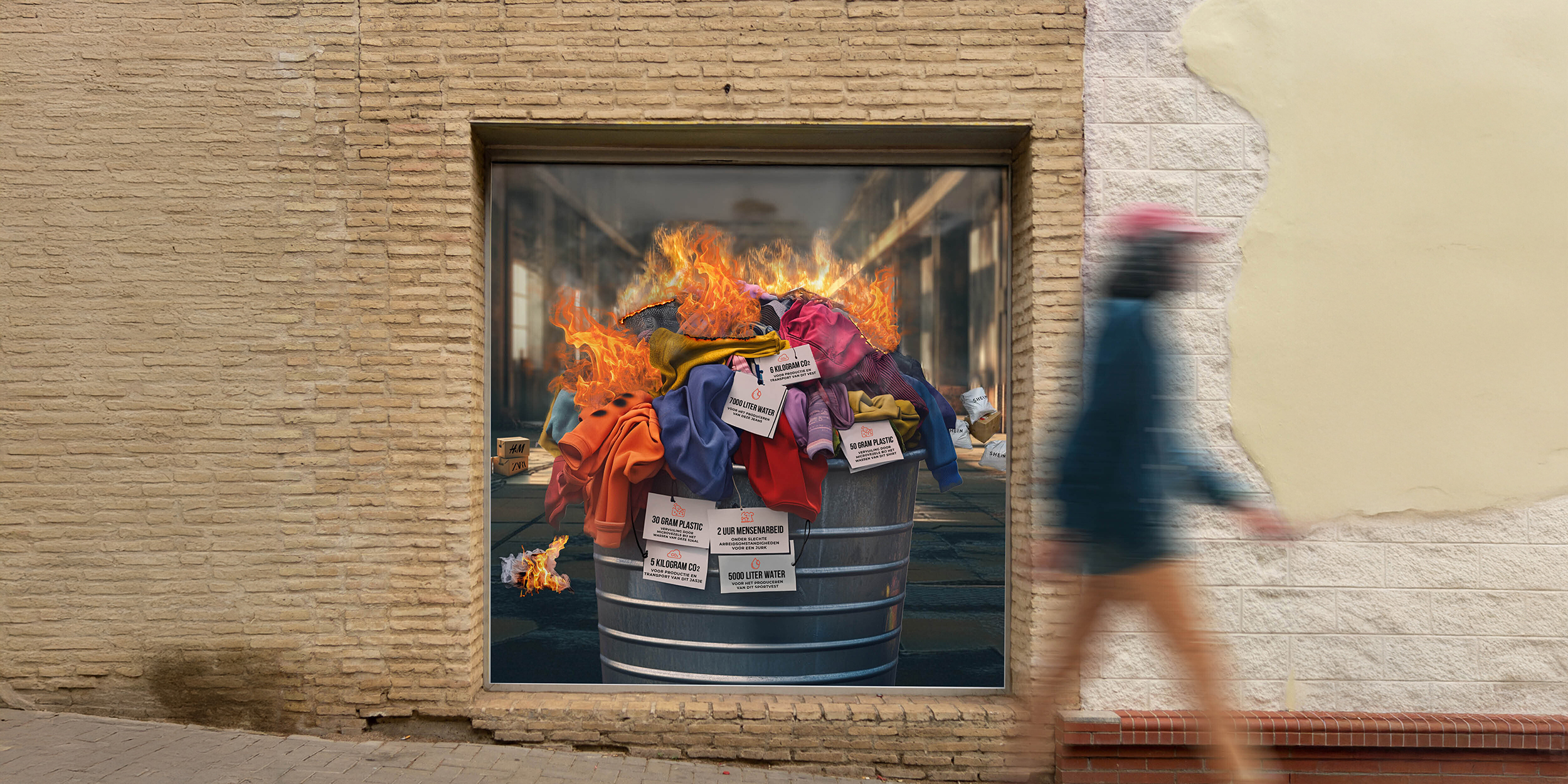 Beeldtaal poster op straat mockup