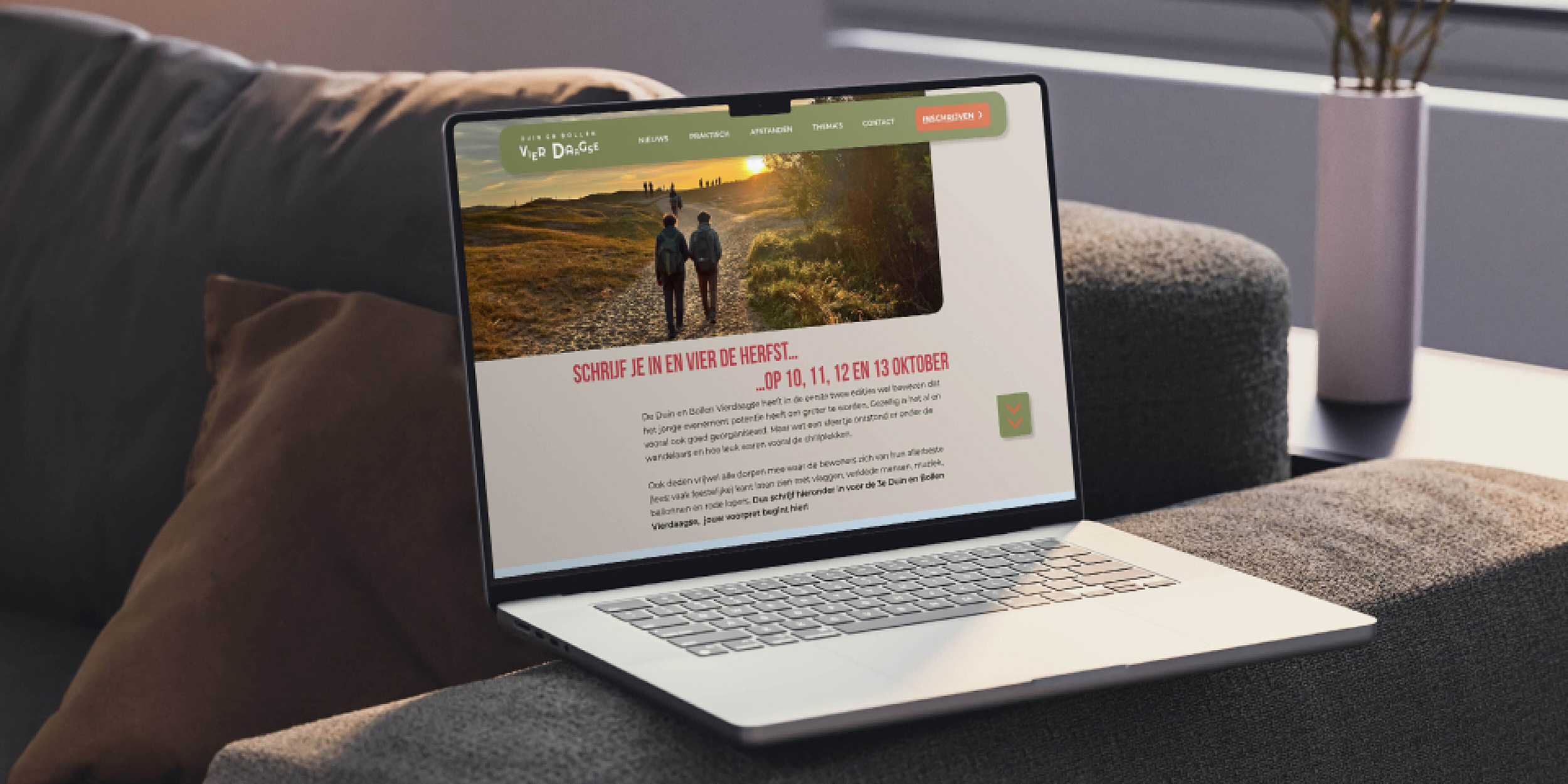 Duin en Bollen Vierdaagse mockup desktop