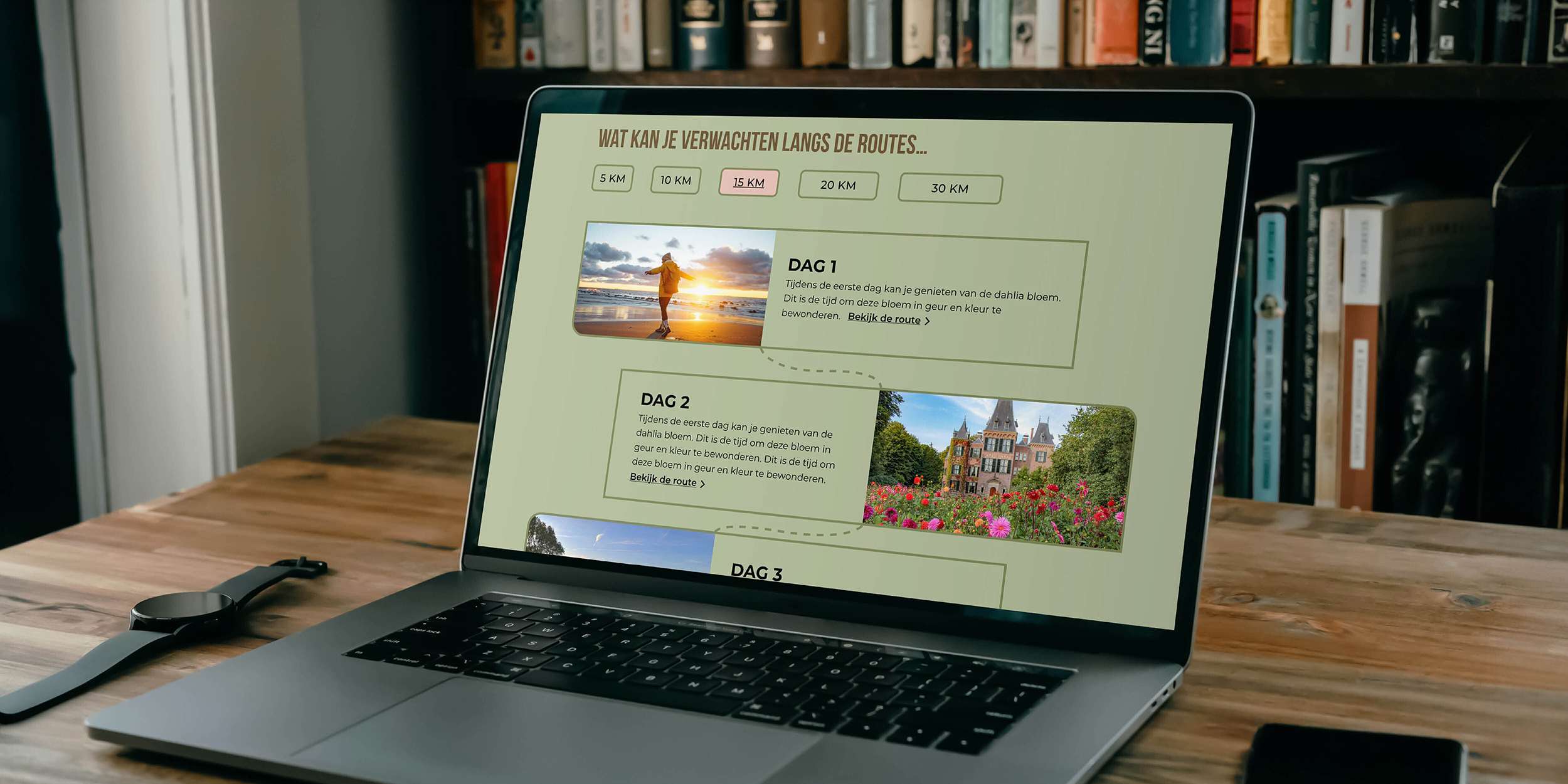 Duin en Bollen Vierdaagse mockup desktop